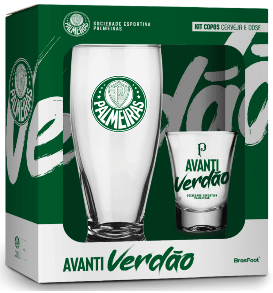 Kit Copos Cerveja e Dose Palmeiras