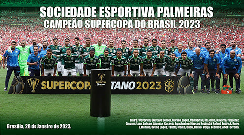 Placa Pôster Palmeiras Campeão Supercopa do Brasil 2023