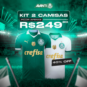 KIT VERDE E BRANCO ALVIVERDE - EDIÇÃO EXCLUSIVA COM 2 CAMISAS PALMEIRAS 24/25!