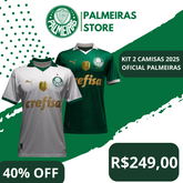 KIT VERDE E BRANCO ALVIVERDE - EDIÇÃO EXCLUSIVA COM 2 CAMISAS PALMEIRAS 24/25!