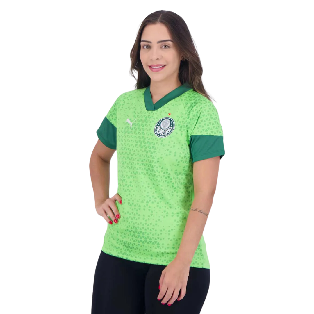 Camisa Puma Palmeiras Treino 2024 Feminina Verde